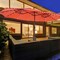 15ft Twin Patio Umbrella With Solar LED Lights Hand Crank Steel Orange